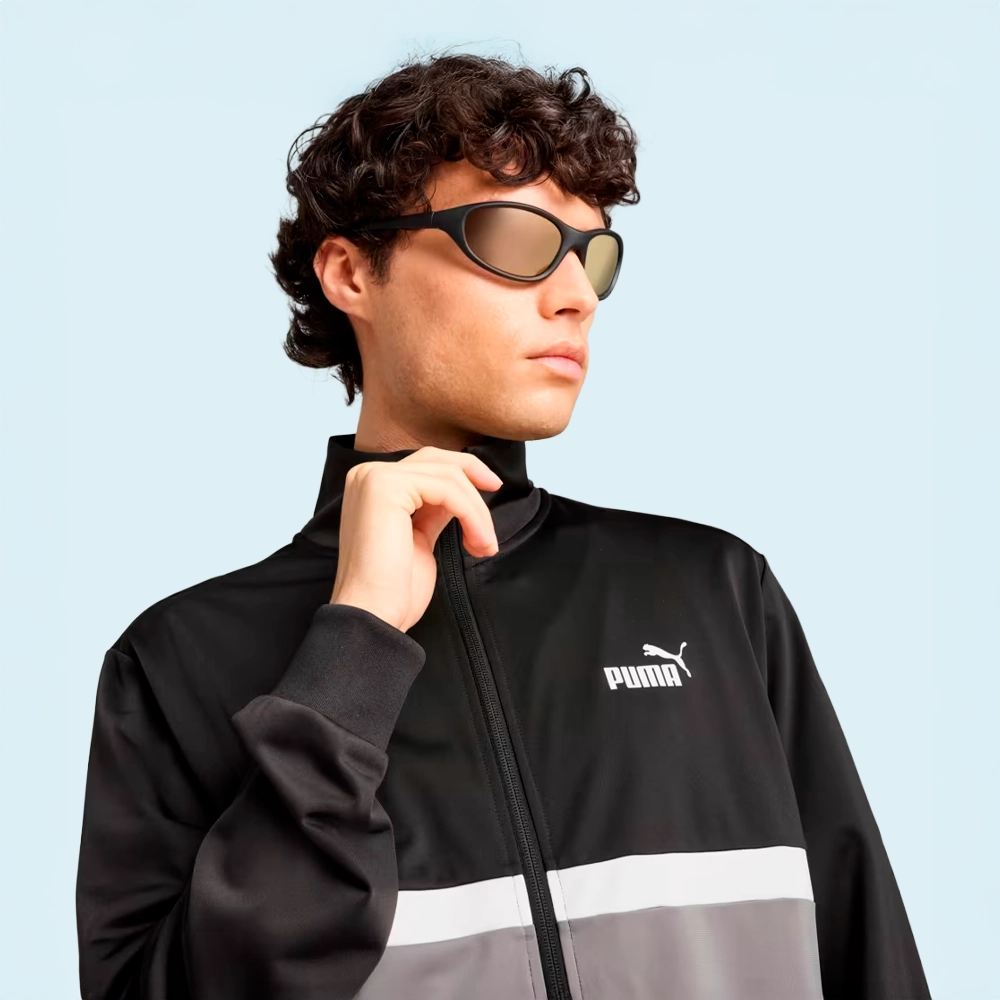 love＆pool Agasalho Puma Poly Colourblock masculino preto branco | Kenpo Sports