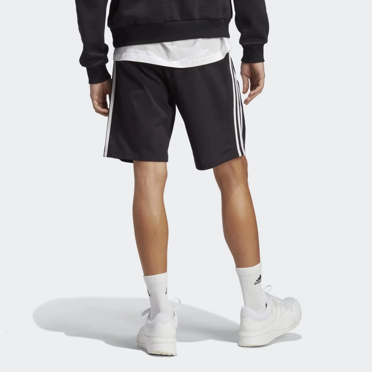 Bermuda Adidas 3 Stripes - masculino - preto e branco