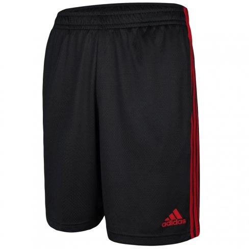 Bermuda Adidas 3 Stripes - masculino - preto e vermelho 