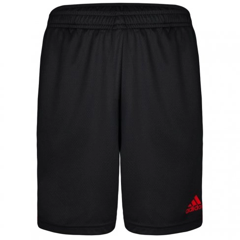 Bermuda Adidas 3 Stripes - masculino - preto e vermelho 