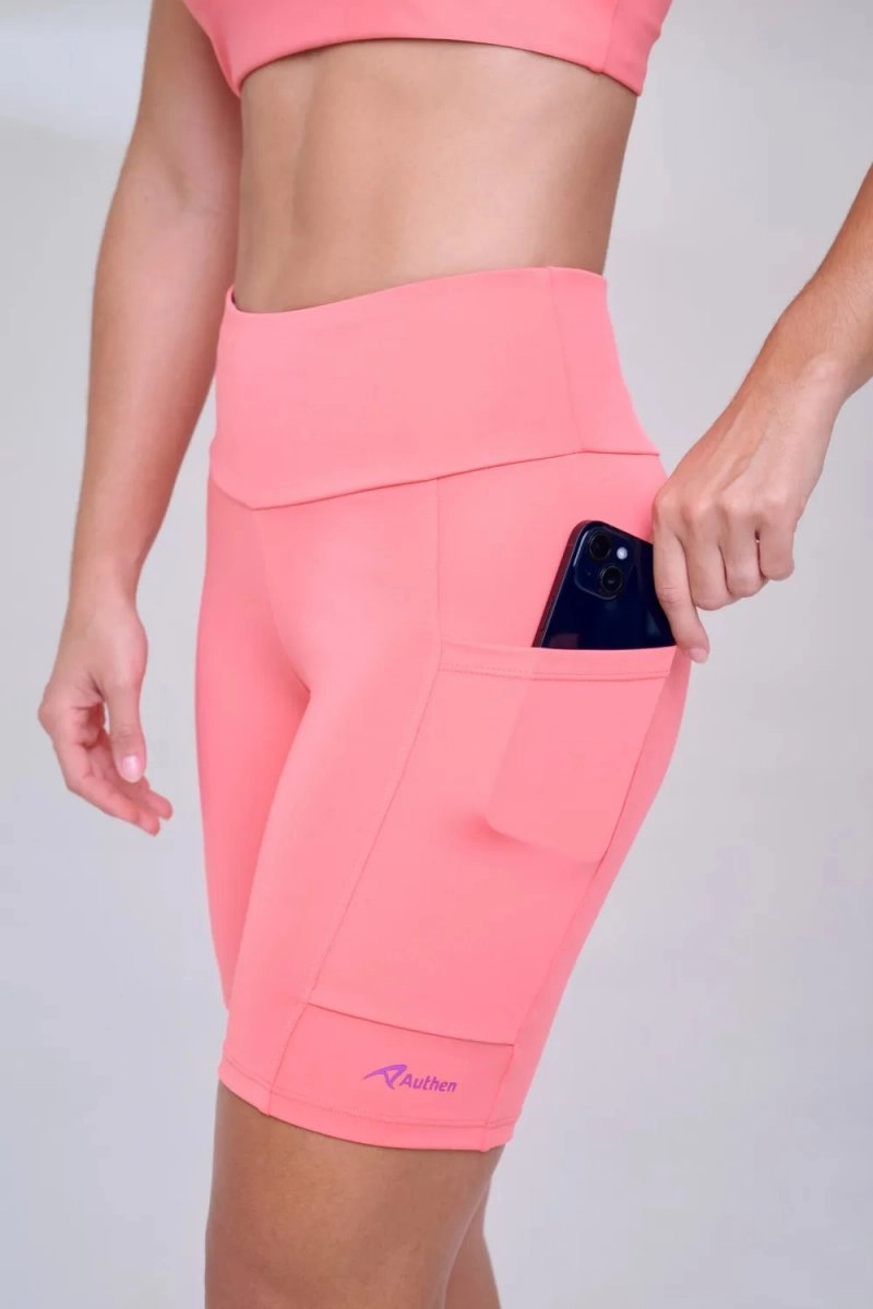 Bermuda Authen Essential Run Stamina - feminino - rosa