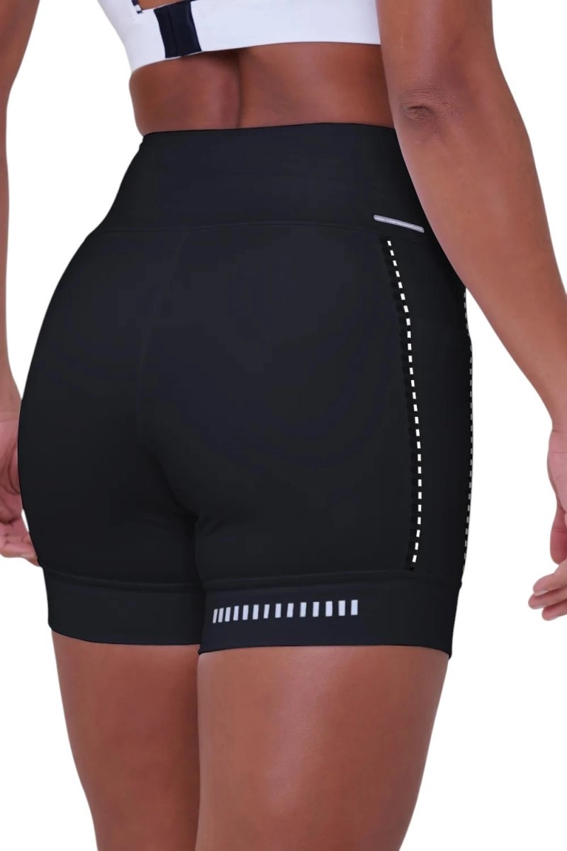 Bermuda Authen Grit Bossa 15cm - feminino - preto