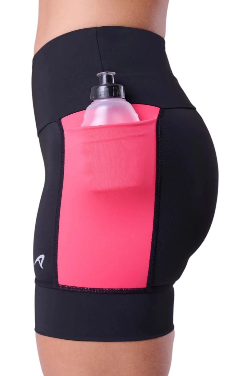 Bermuda Authen Grit Bossa 15cm - feminino - preto e rosa