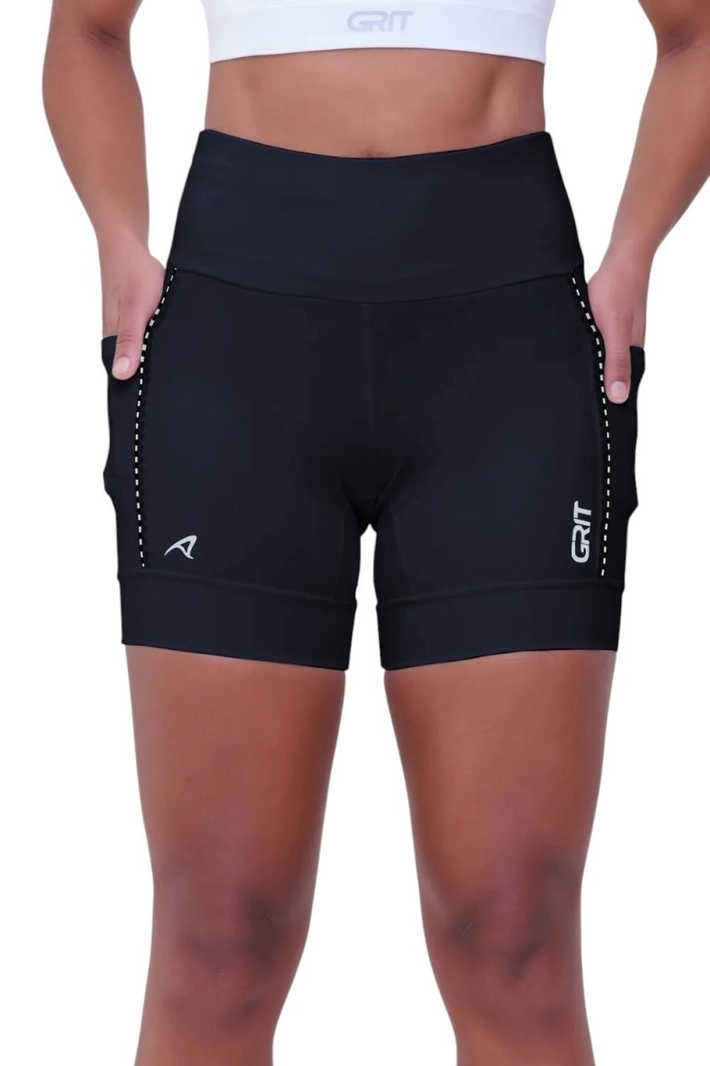 Bermuda Authen Grit Bossa 15cm - feminino - preto