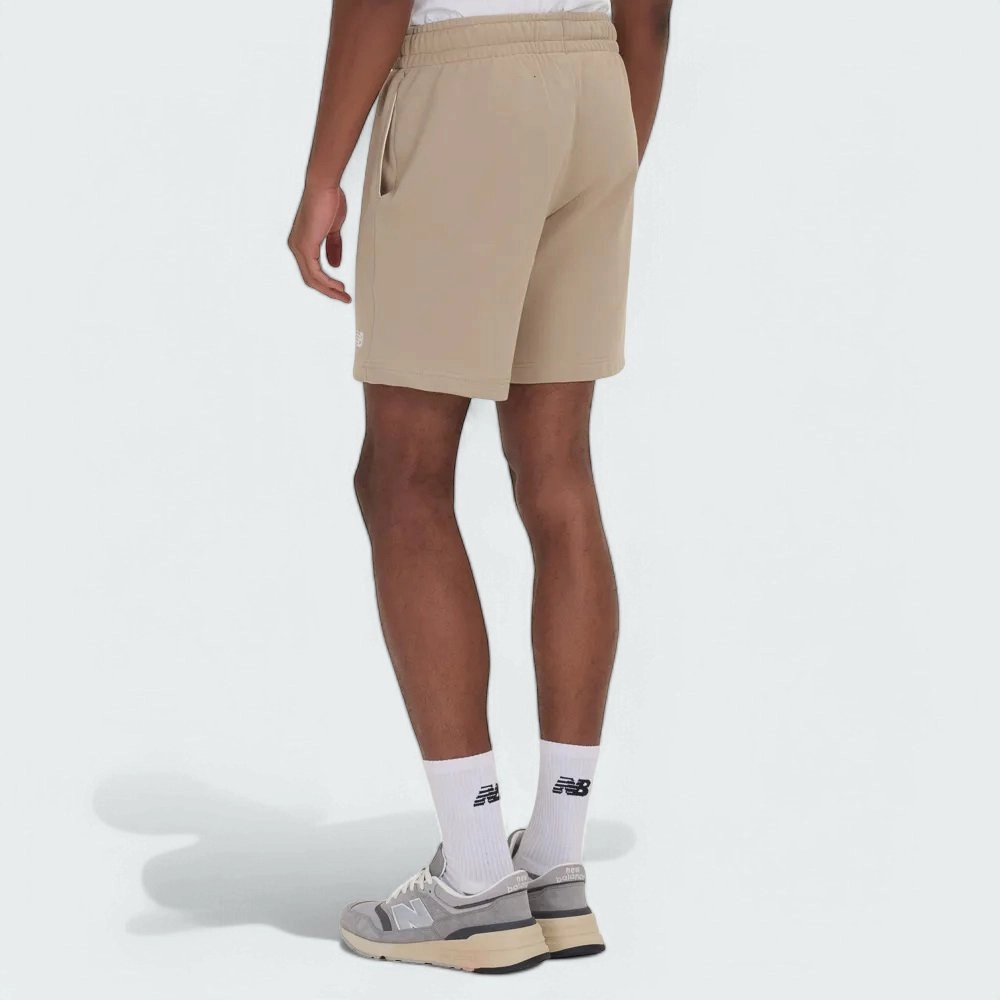 Bermuda Moletom New Balance Small Logo - masculino - bege