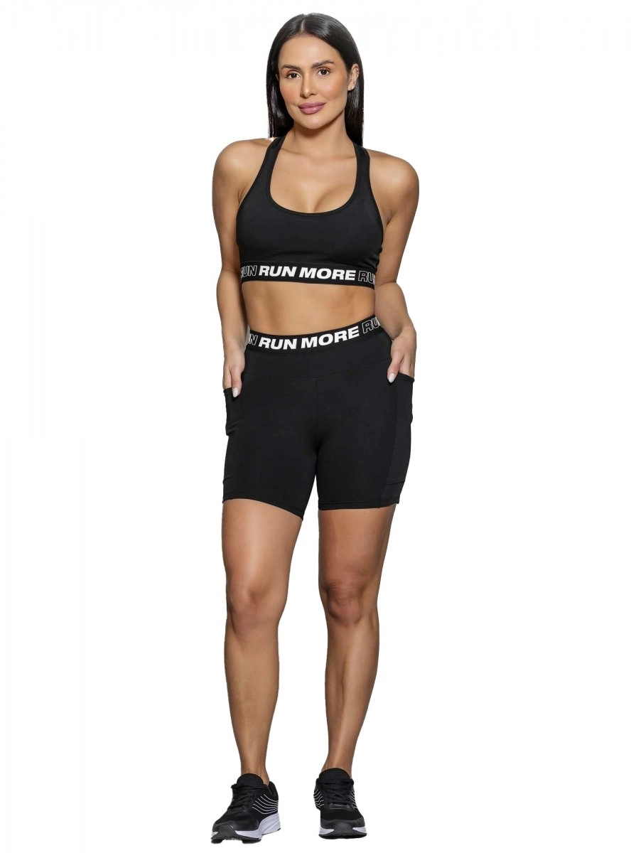 Bermuda Run More Duplo Max - feminino - preto