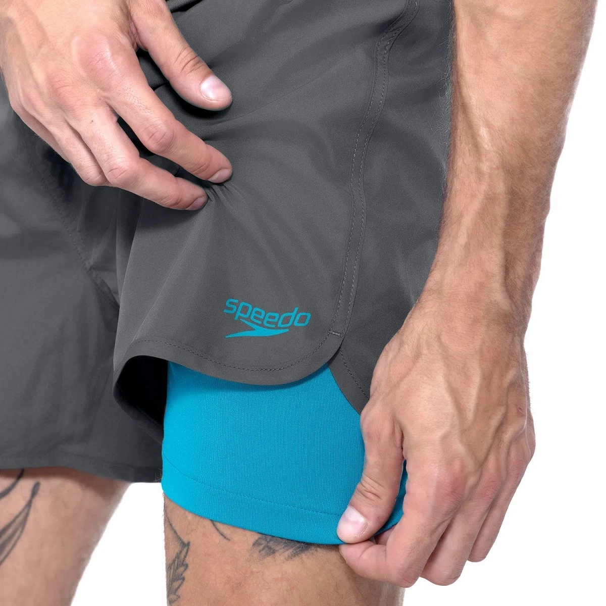 Bermuda Speedo Neon Titanio - masculino - cinza e azul