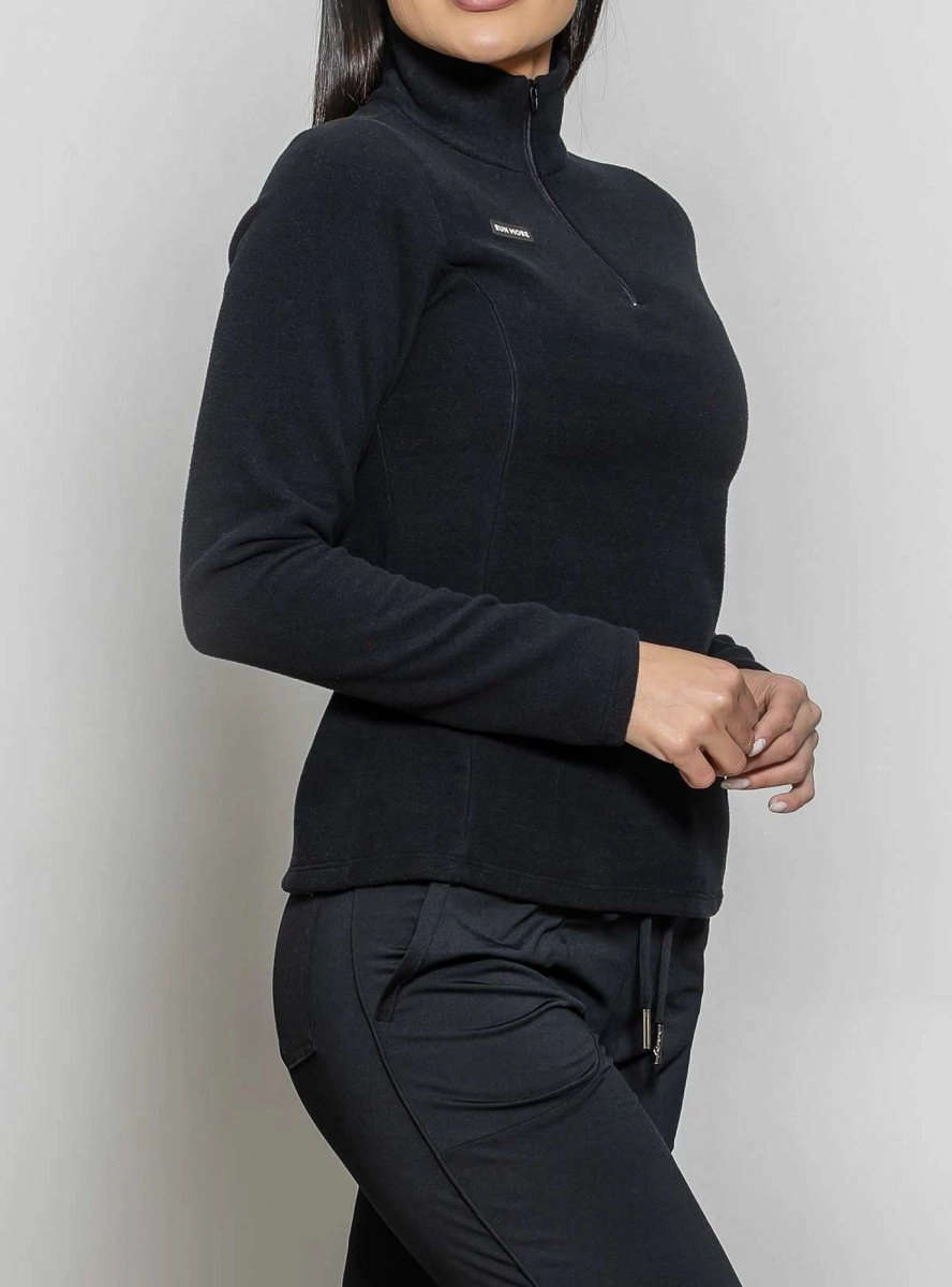 Blusa Run More Manga Longa - feminino - preto