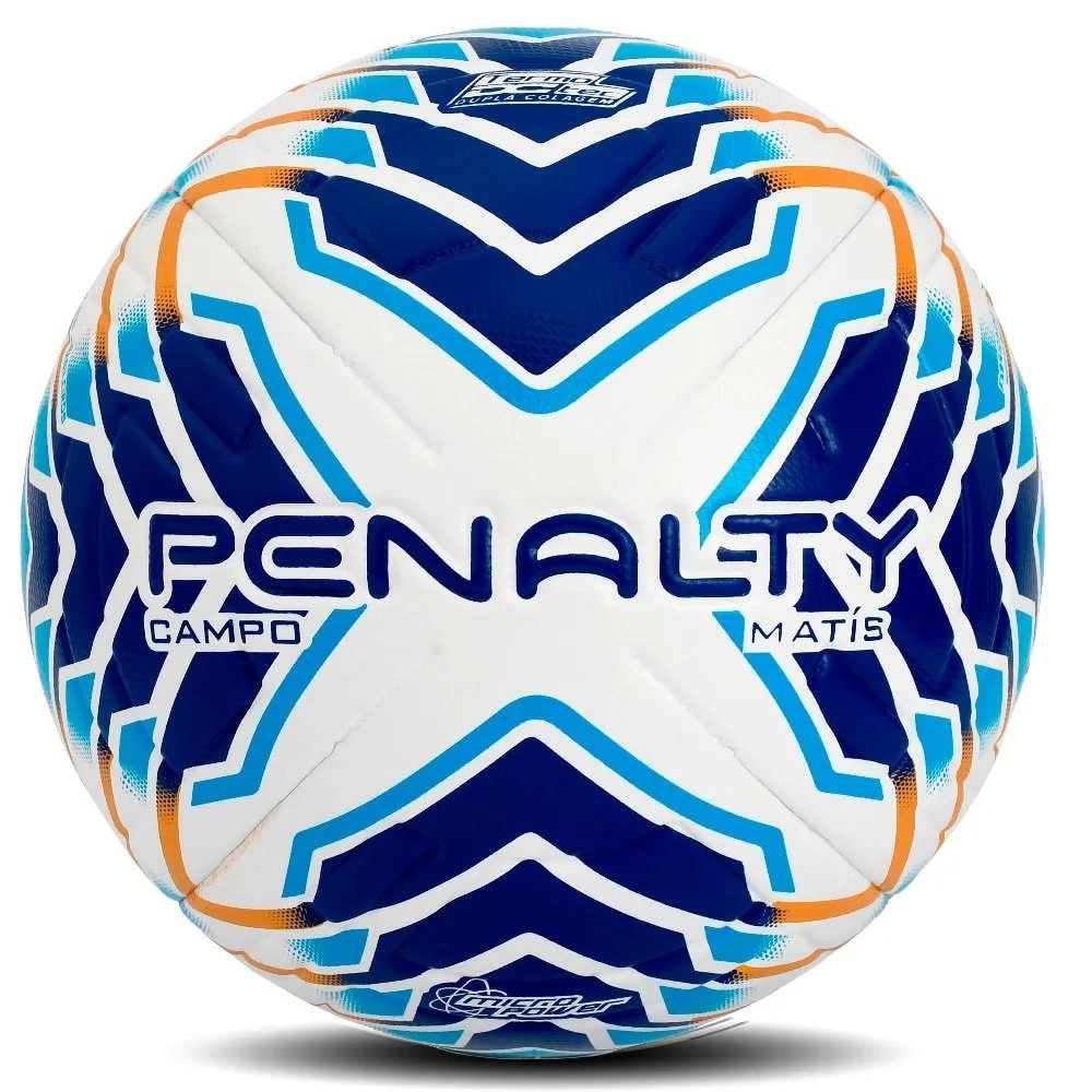 Bola Penalty Futebol Campo Matis Xxiv - unissex - branco e azul