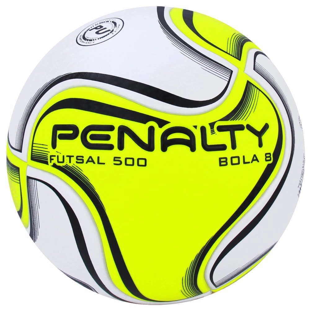 Bola Penalty Futsal 8 x 500 - unissex - branco e amarelo