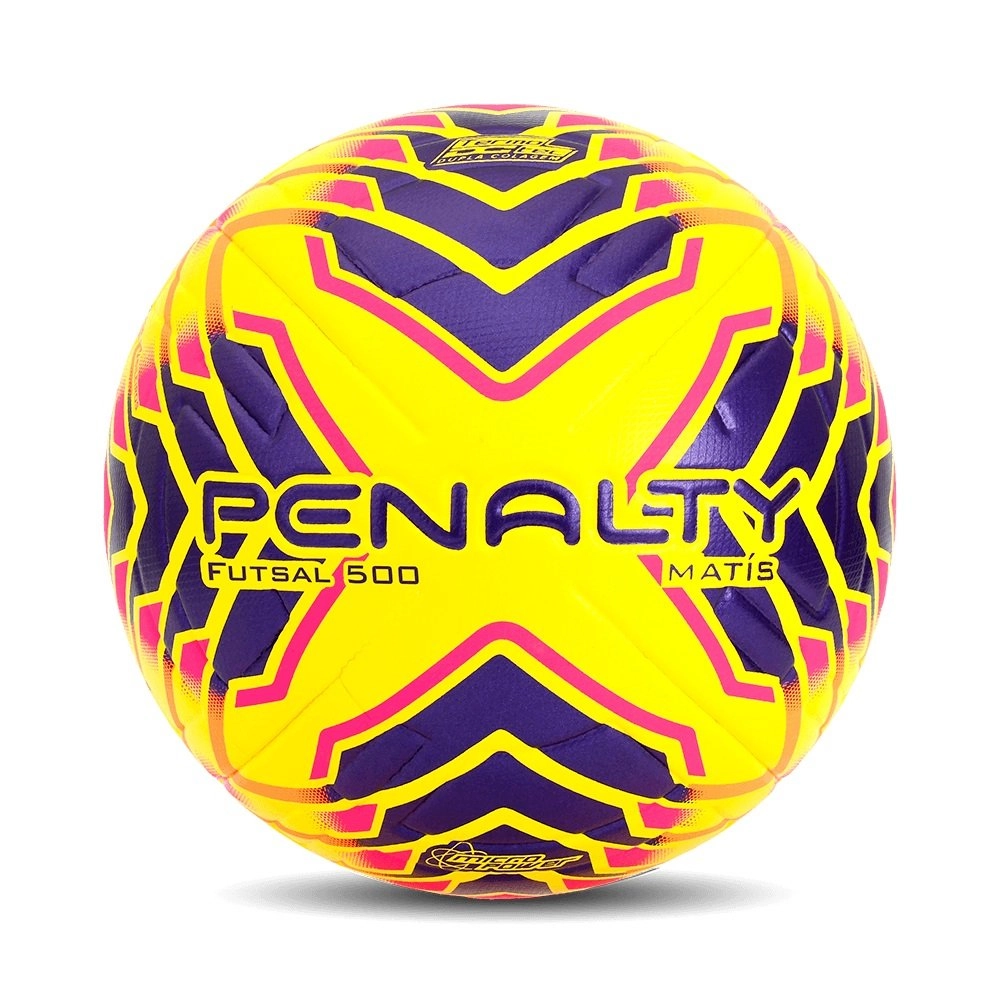 Bola Penalty Futsal Matis XXIV - unissex - amarelo e roxo