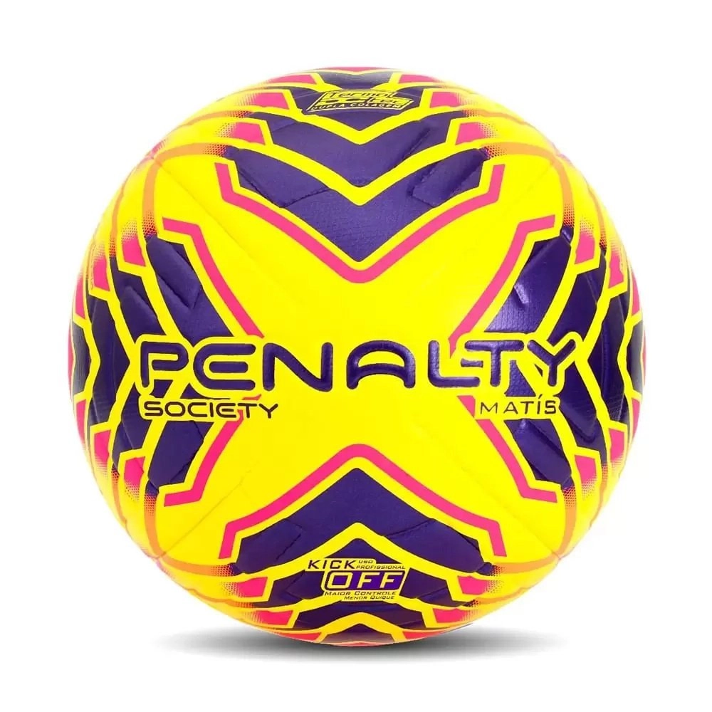 Bola Penalty Society Matis Xxiv - unissex - amarelo e roxo