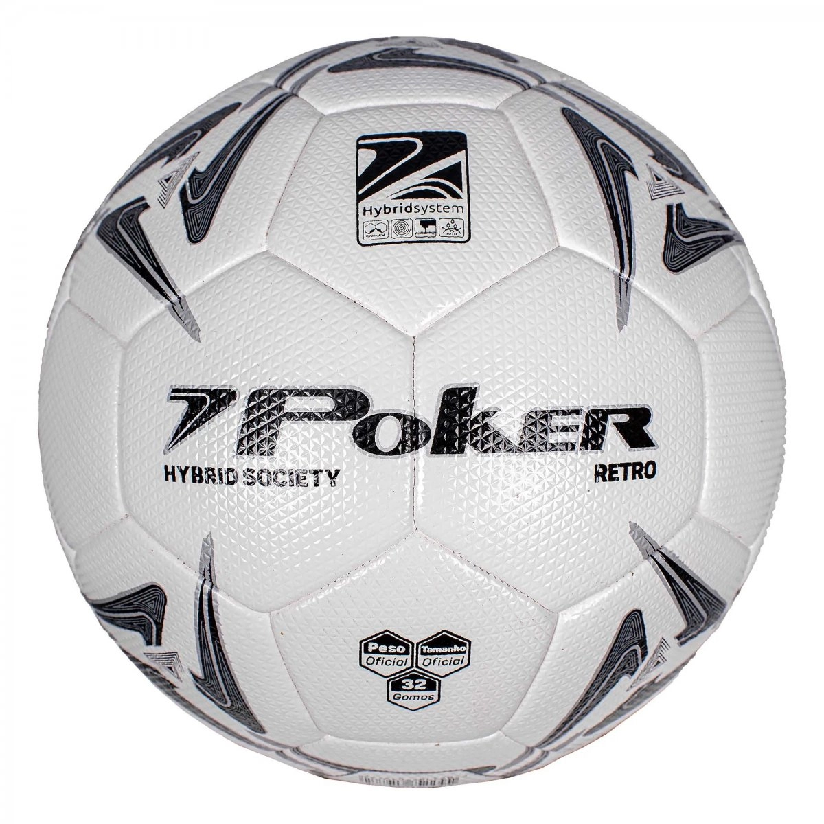 Bola Poker Society Pro 32 Gomos Hybrid Retro - unissex - branco e preto