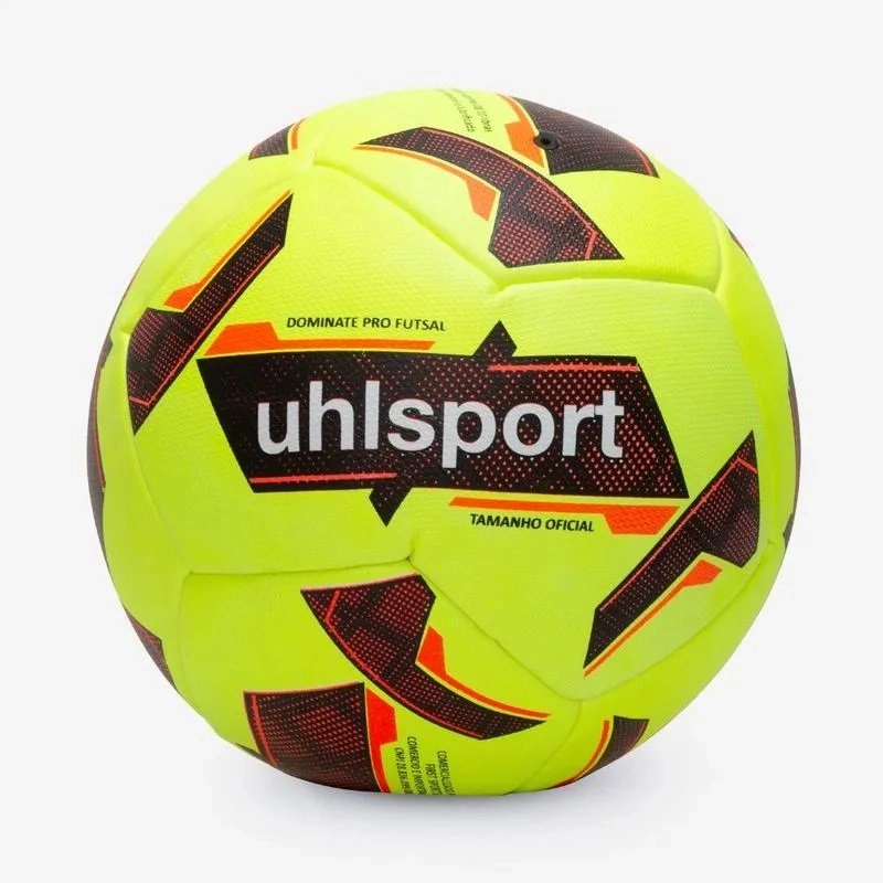 Bola Uhlsport Futsal Dominate Pro - unissex - amarelo e vermelho