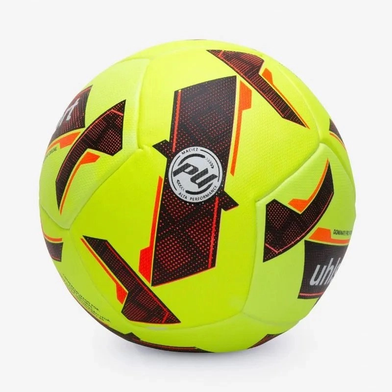 Bola Uhlsport Futsal Dominate Pro - unissex - amarelo e vermelho