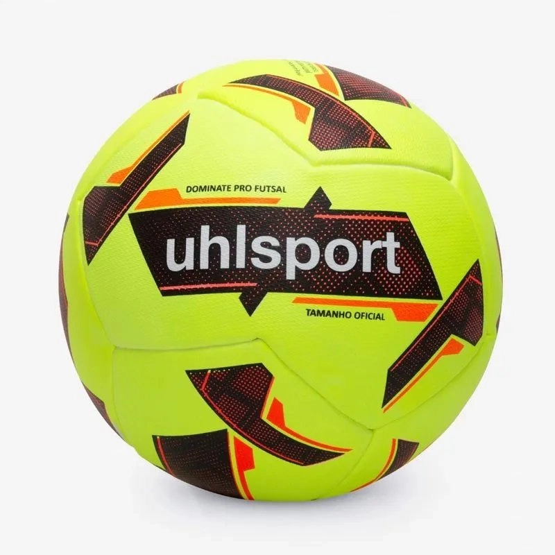 Bola Uhlsport Futsal Dominate Pro - unissex - amarelo e vermelho