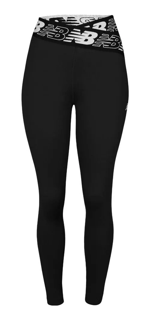 Calca New Balance Relentless - feminino - preto e branco