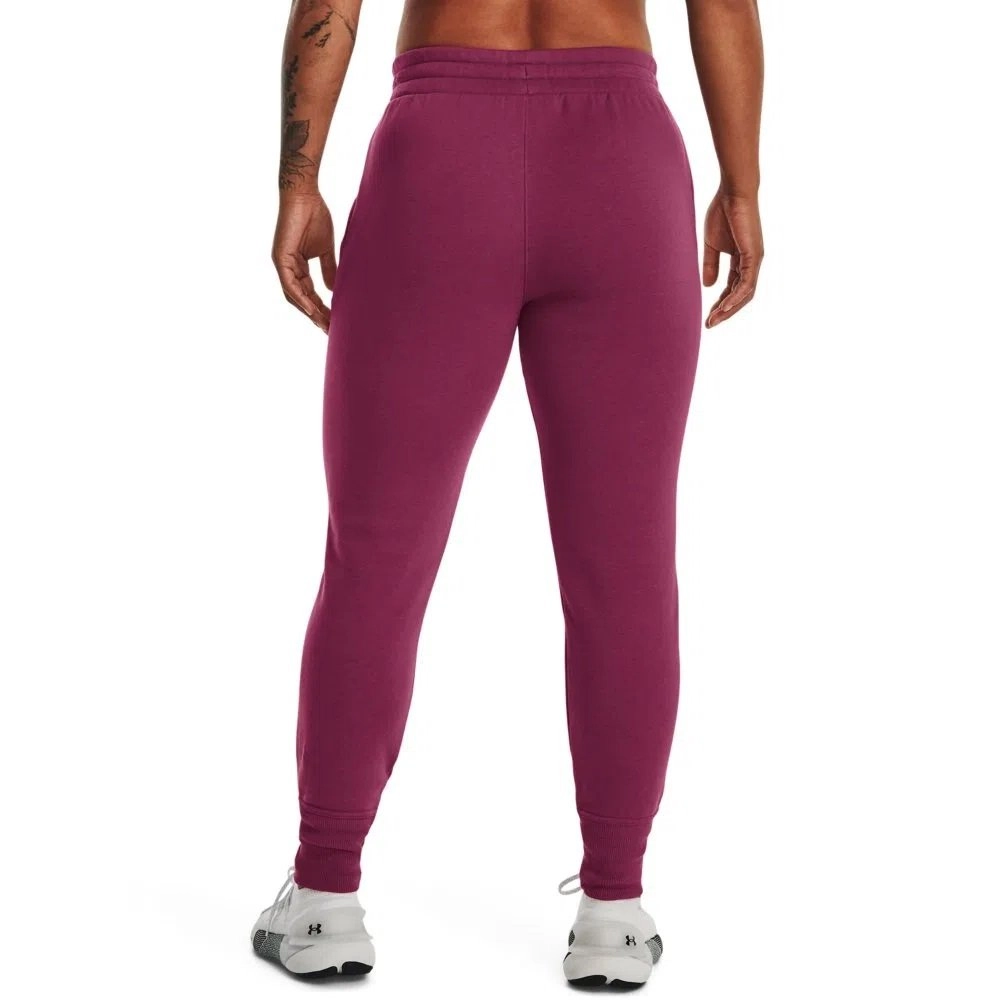 Calca Under Armour Rival Fleece Jogg - feminino - vinho e branco