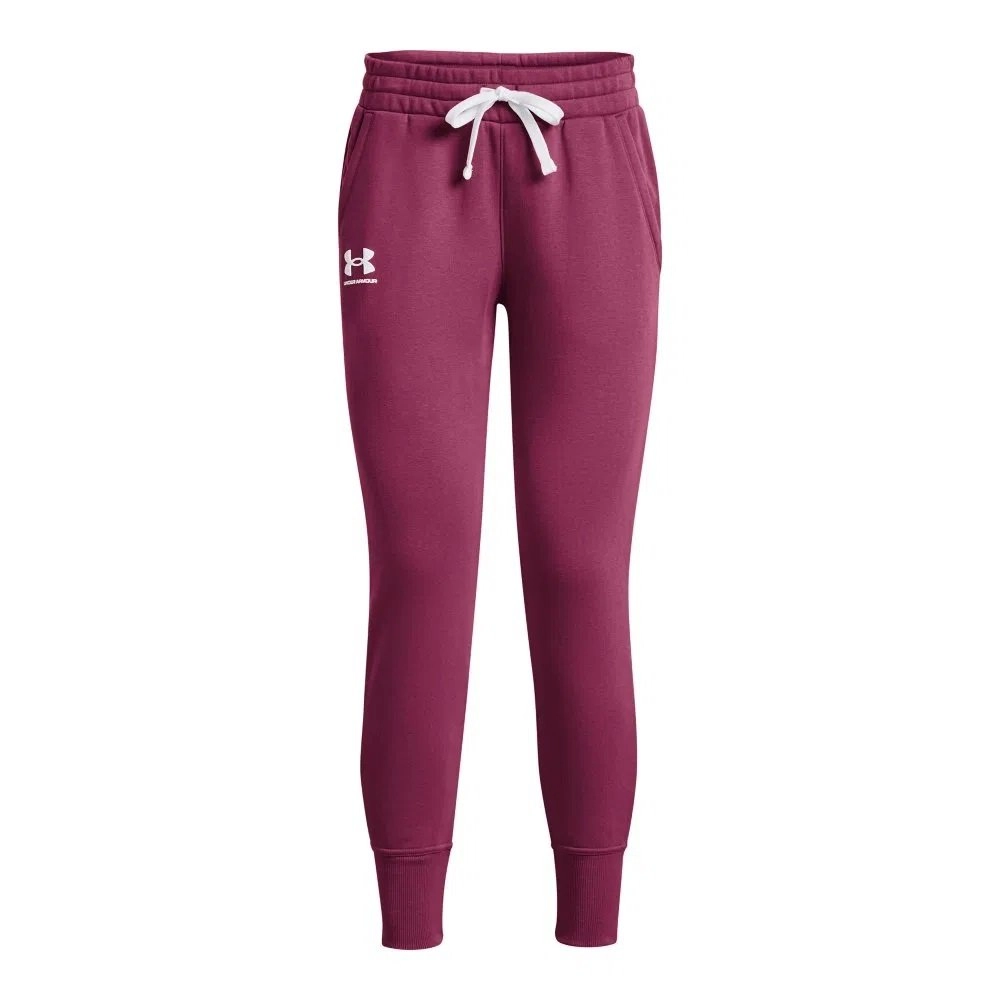 Calca Under Armour Rival Fleece Jogg - feminino - vinho e branco
