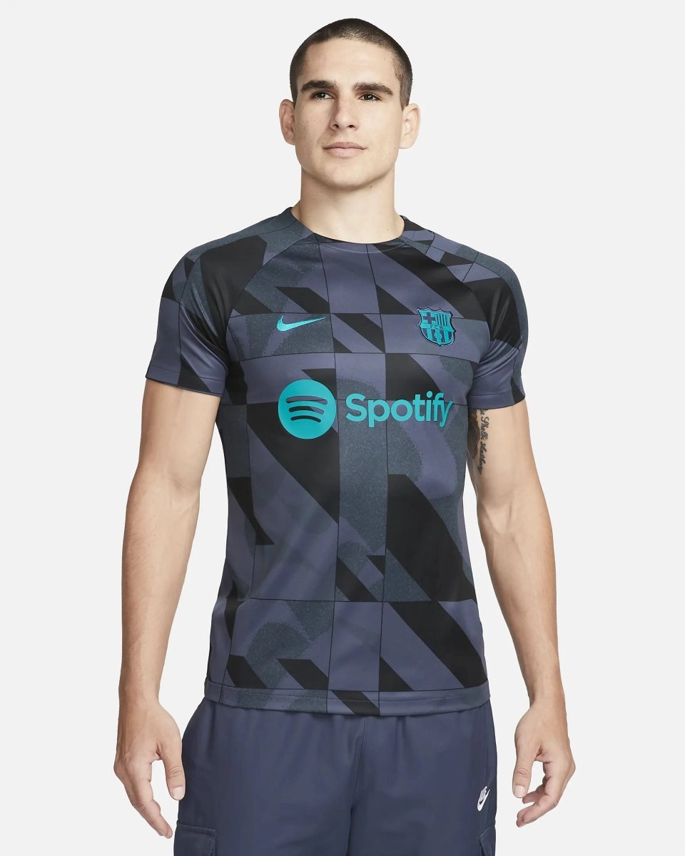 Camisa Nike Barcelona Pré-Jogo III - masculino - azul marinho e verde
