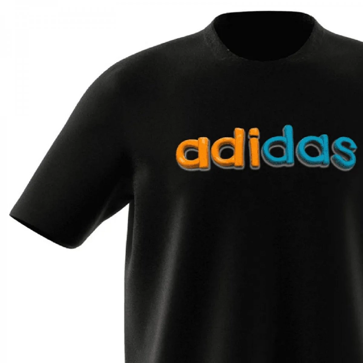 Camiseta Adidas Logo Linear Color - masculino - preto e laranja