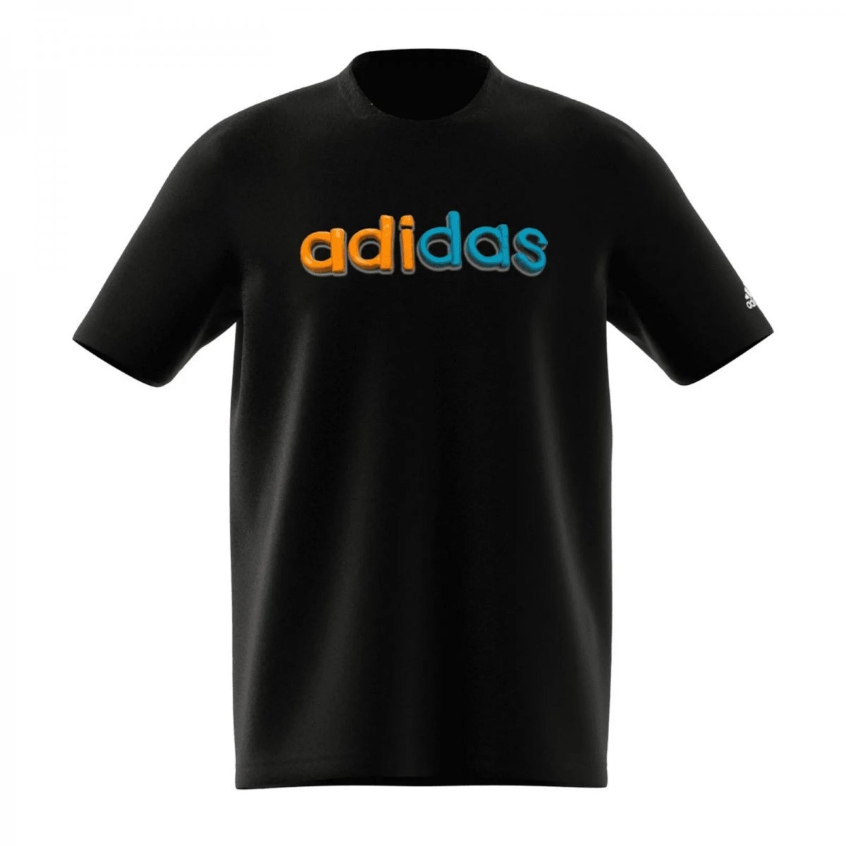 Camiseta Adidas Logo Linear Color - masculino - preto e laranja