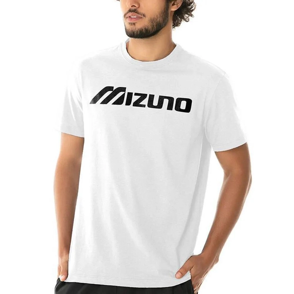 Camiseta Mizuno Big Logo - masculino - branco e preto