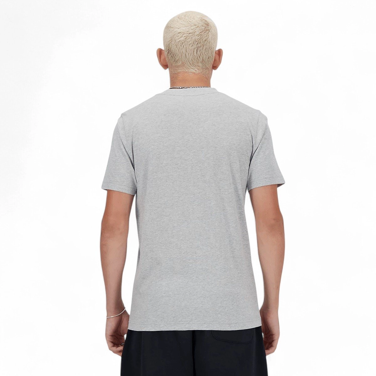 Camiseta New Balance Essentials - masculino - cinza e branco