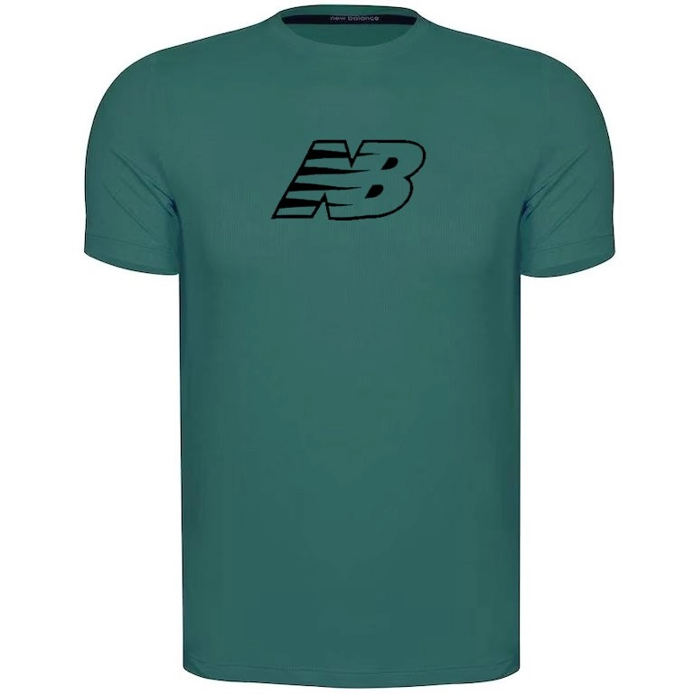 Camiseta New Balance Sport Essentials Big Logo - masculino - verde e preto