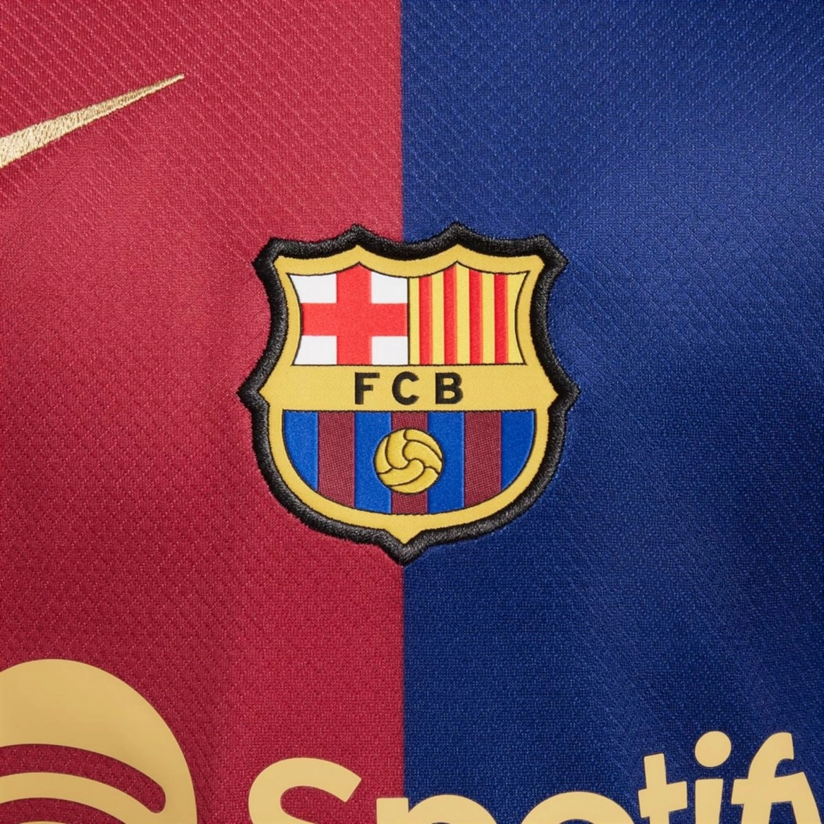 Camiseta Nike Barcelona 2024 infantil - unissex - azul e vermelho
