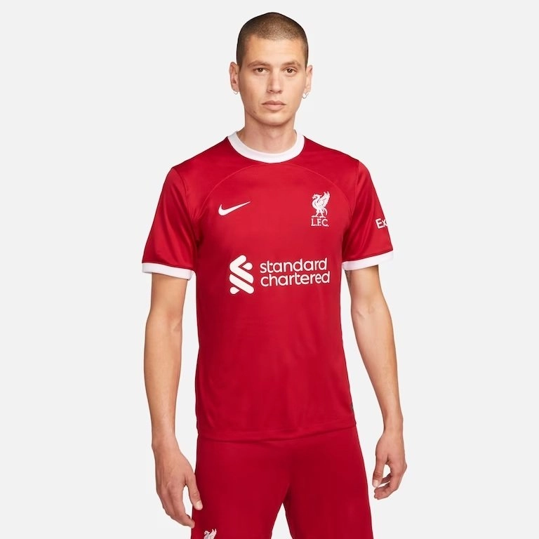 Camiseta Nike Liverpool I 2023 - masculino - vermelho e branco