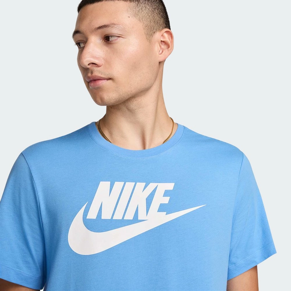 Camiseta Nike Sportswear Icon Futura - masculino - azul e branco