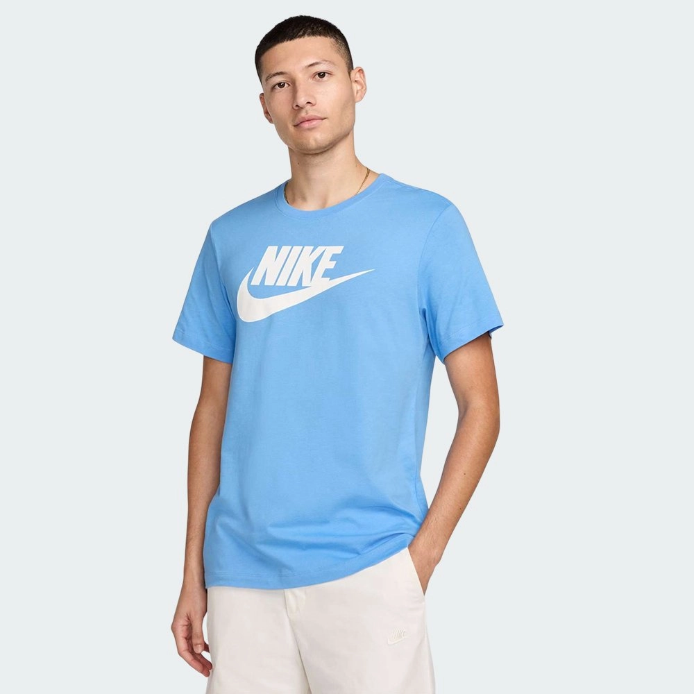 Camiseta Nike Sportswear Icon Futura - masculino - azul e branco