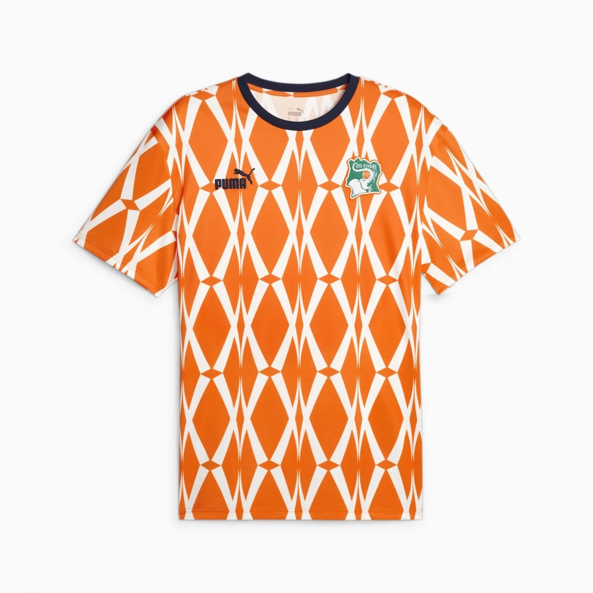 Camiseta Puma Costa Do Marfim Ftbculture - masculino - laranja e branco