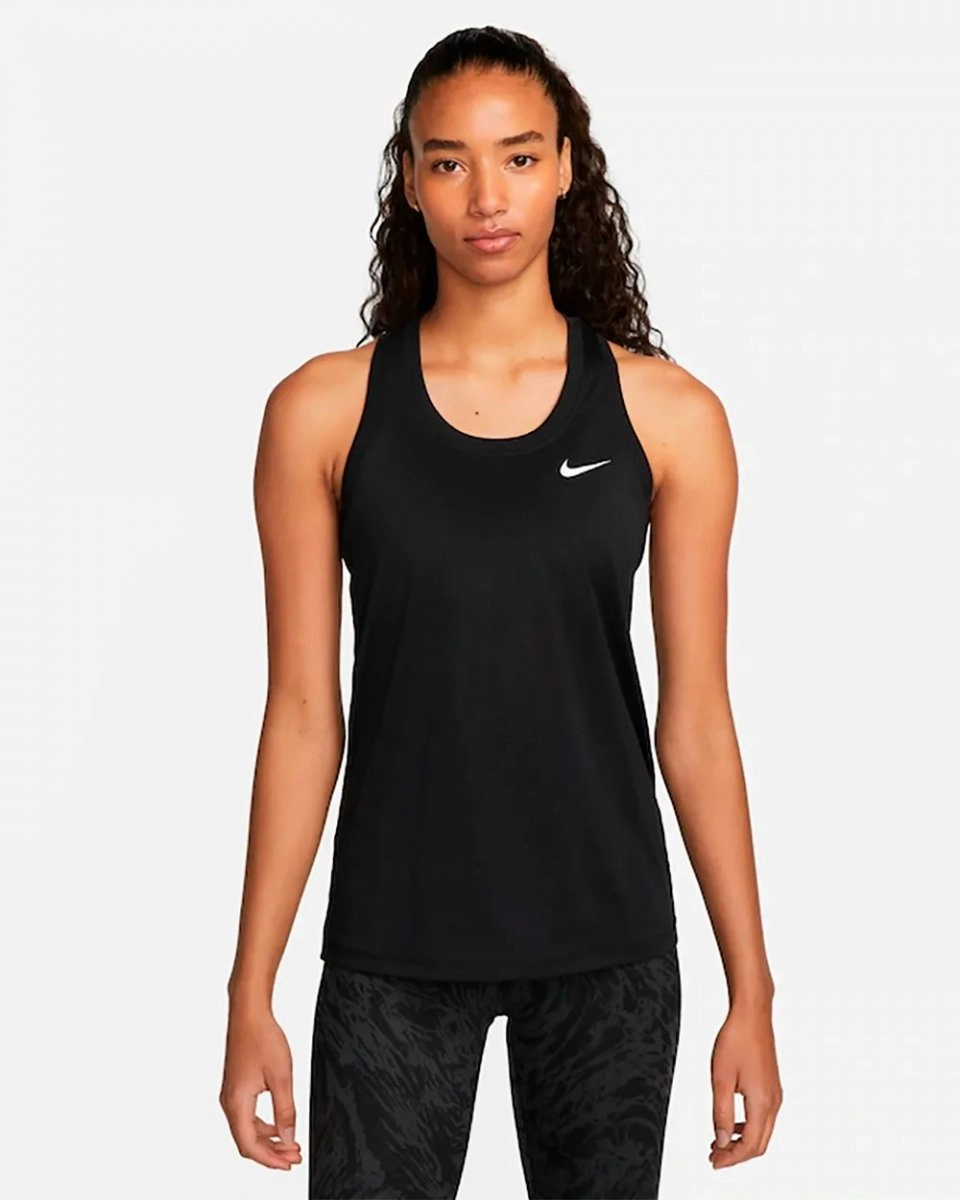 Camiseta regata Nike Dri-FIT Racerback - feminino - preto e branco