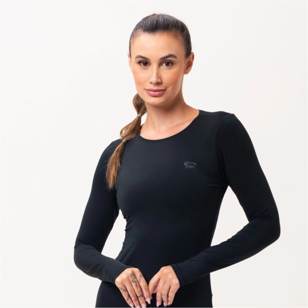 Camiseta Sol Pele Super Warm - feminino - preto