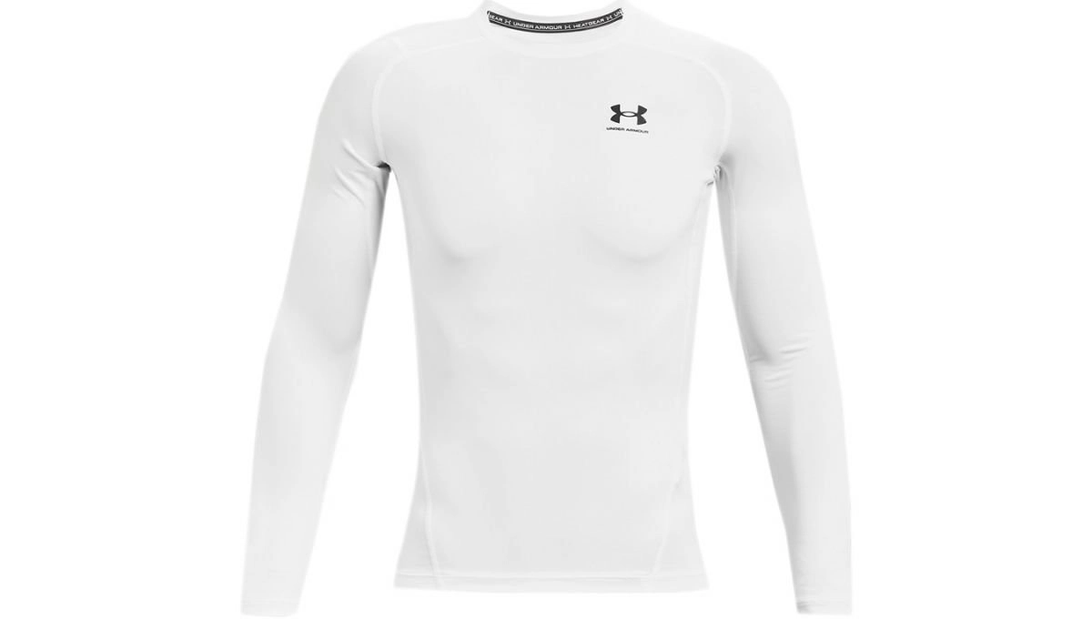 Camiseta Under Armour Hg Ls - masculino - branco e preto