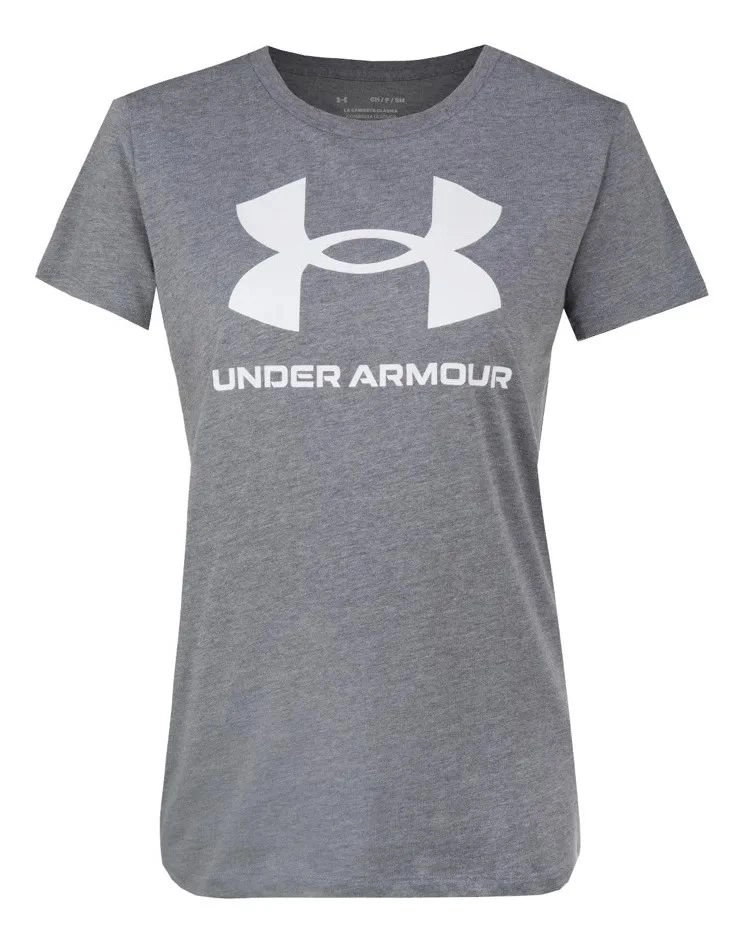 Camiseta Under Armour Live - feminino - cinza e branco
