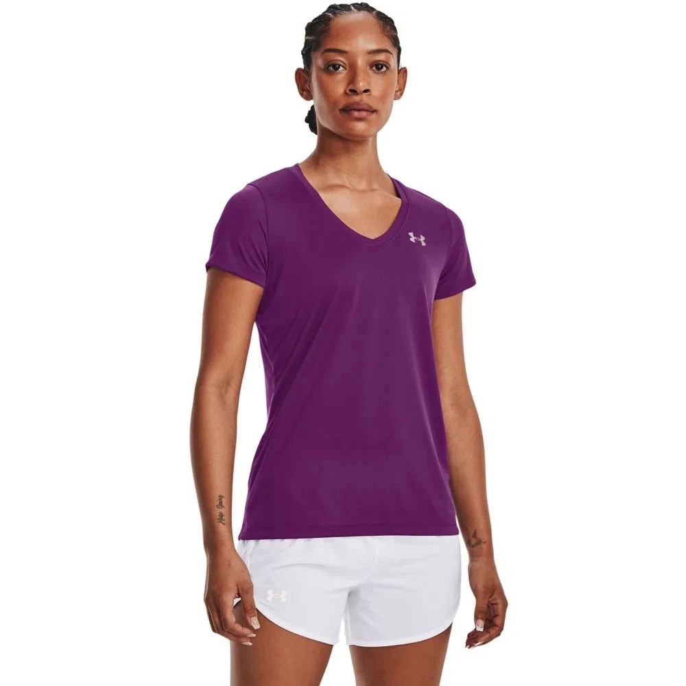 Camiseta Under Armour Tech Short - feminino - roxo