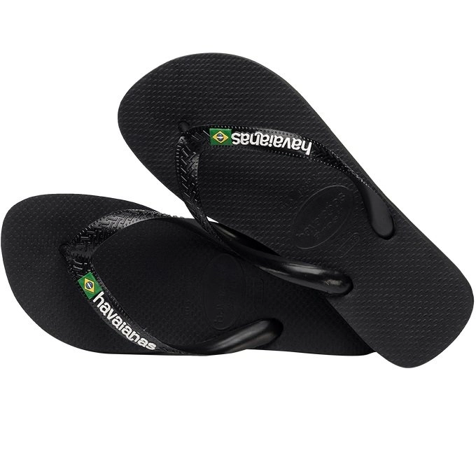Chinelo Havaianas Brasil Logo Fc - unissex - preto