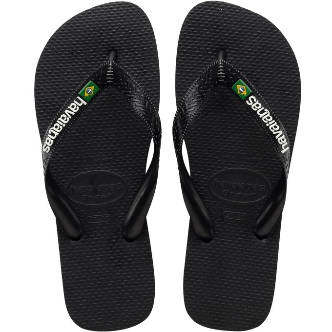 Chinelo Havaianas Brasil Logo Fc - unissex - preto