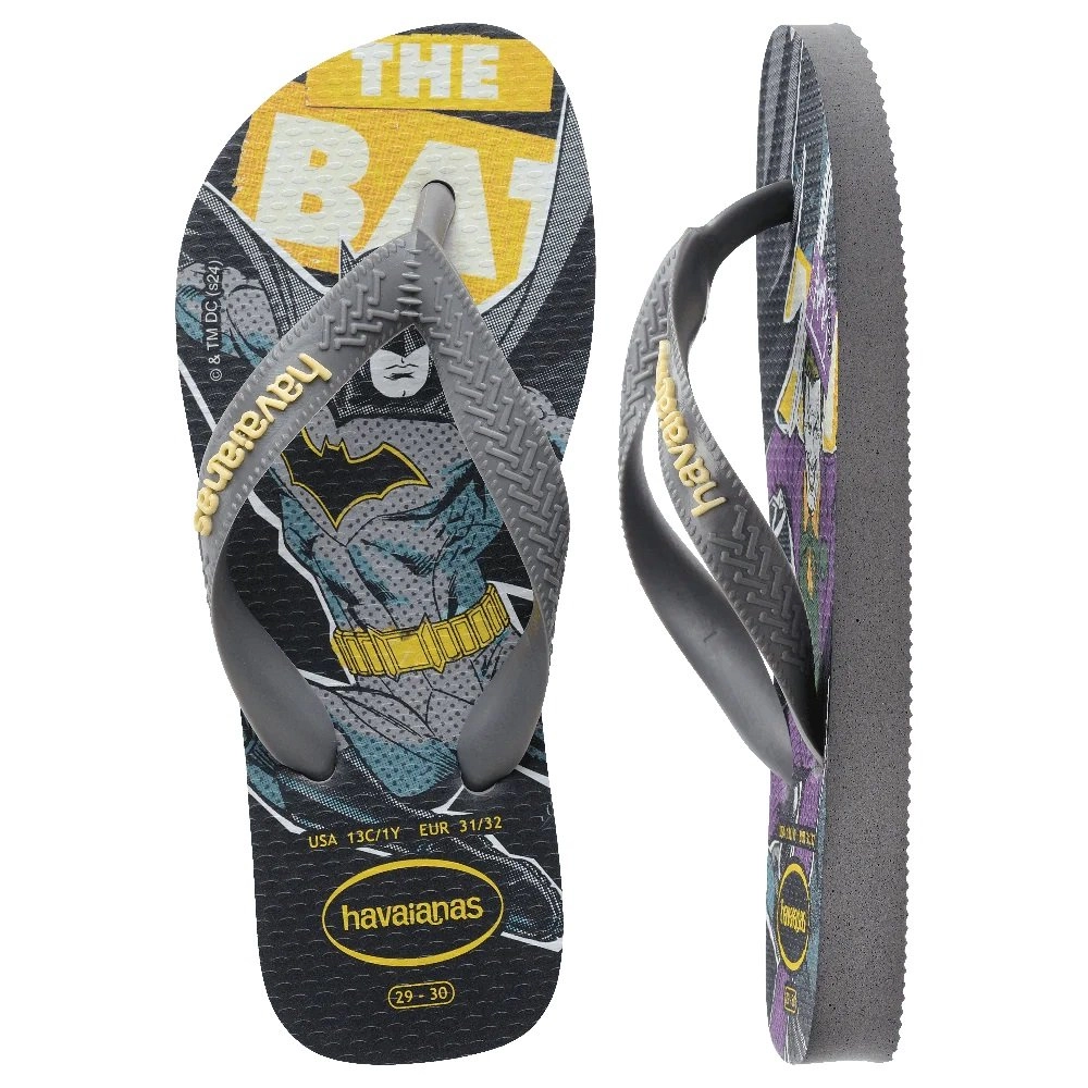 Chinelo Havaianas Hero Dc infantil - unissex - estampado