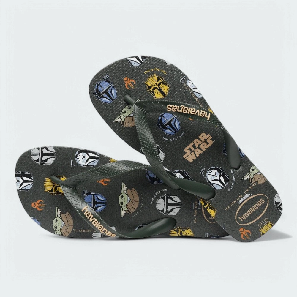 Chinelo Havaianas Star Wars - unissex - verde militar