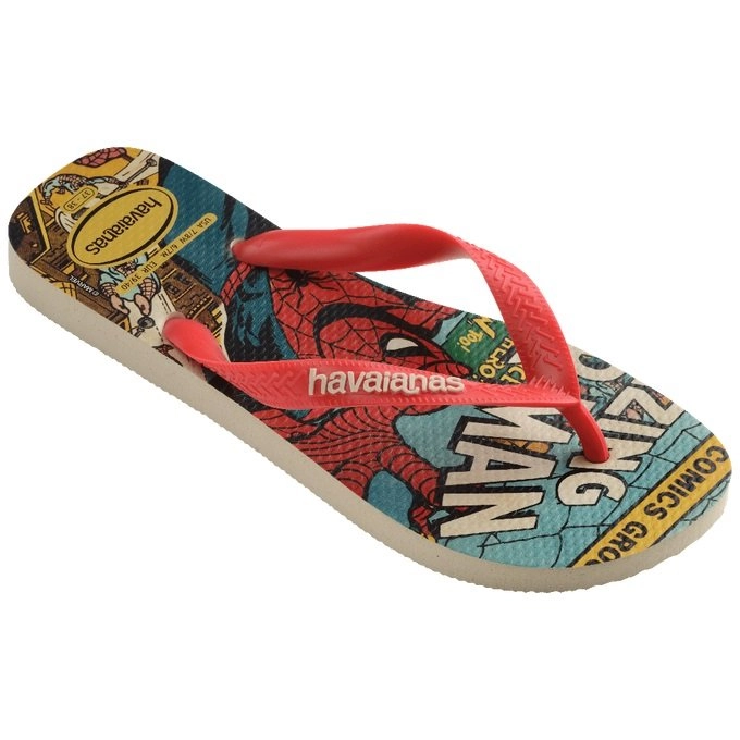 Chinelo Havaianas Top Marvel Clas homem aranha - unissex - bege