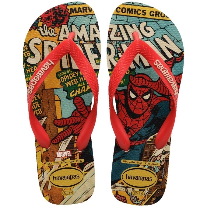 Chinelo Havaianas Top Marvel Clas homem aranha - unissex - bege