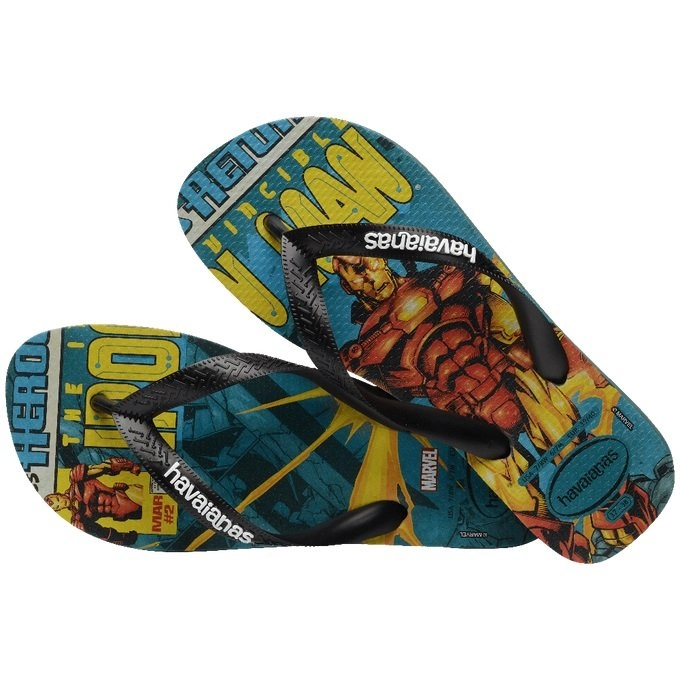 Chinelo Havaianas Top Marvel Clas homem de ferro - unissex - verde escuro