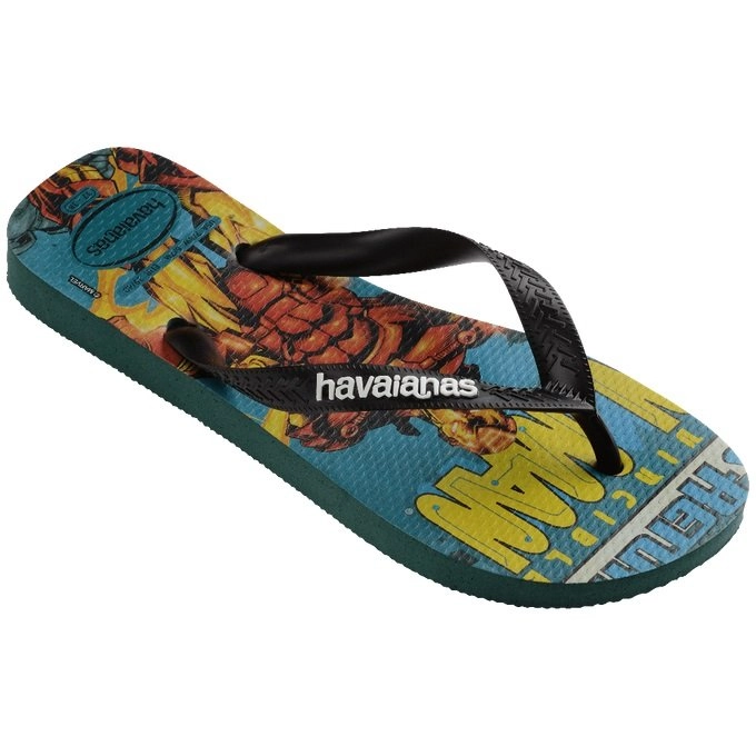 Chinelo Havaianas Top Marvel Clas homem de ferro - unissex - verde escuro