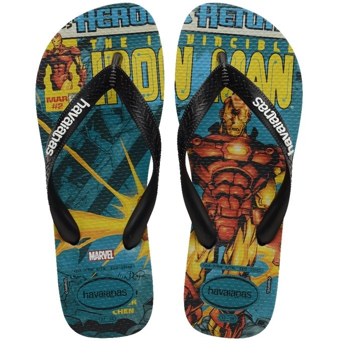 Chinelo Havaianas Top Marvel Clas homem de ferro - unissex - verde escuro