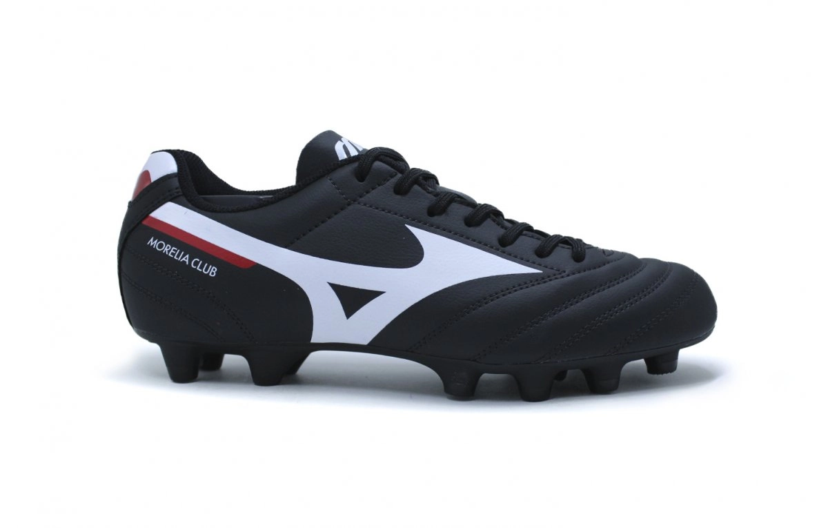 Chuteira campo Mizuno Morelia Club - unissex - preto e branco