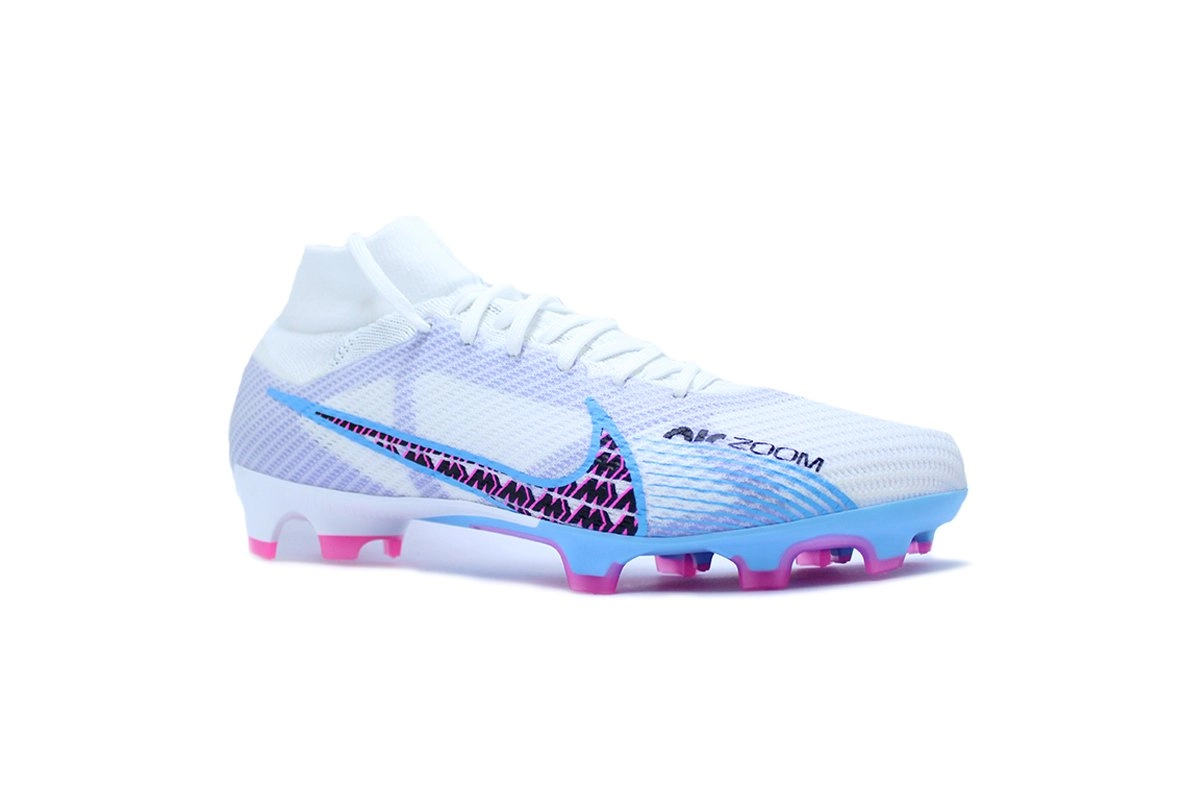 Chuteira campo Nike Superfly 9 Pro - unissex - branco e azul